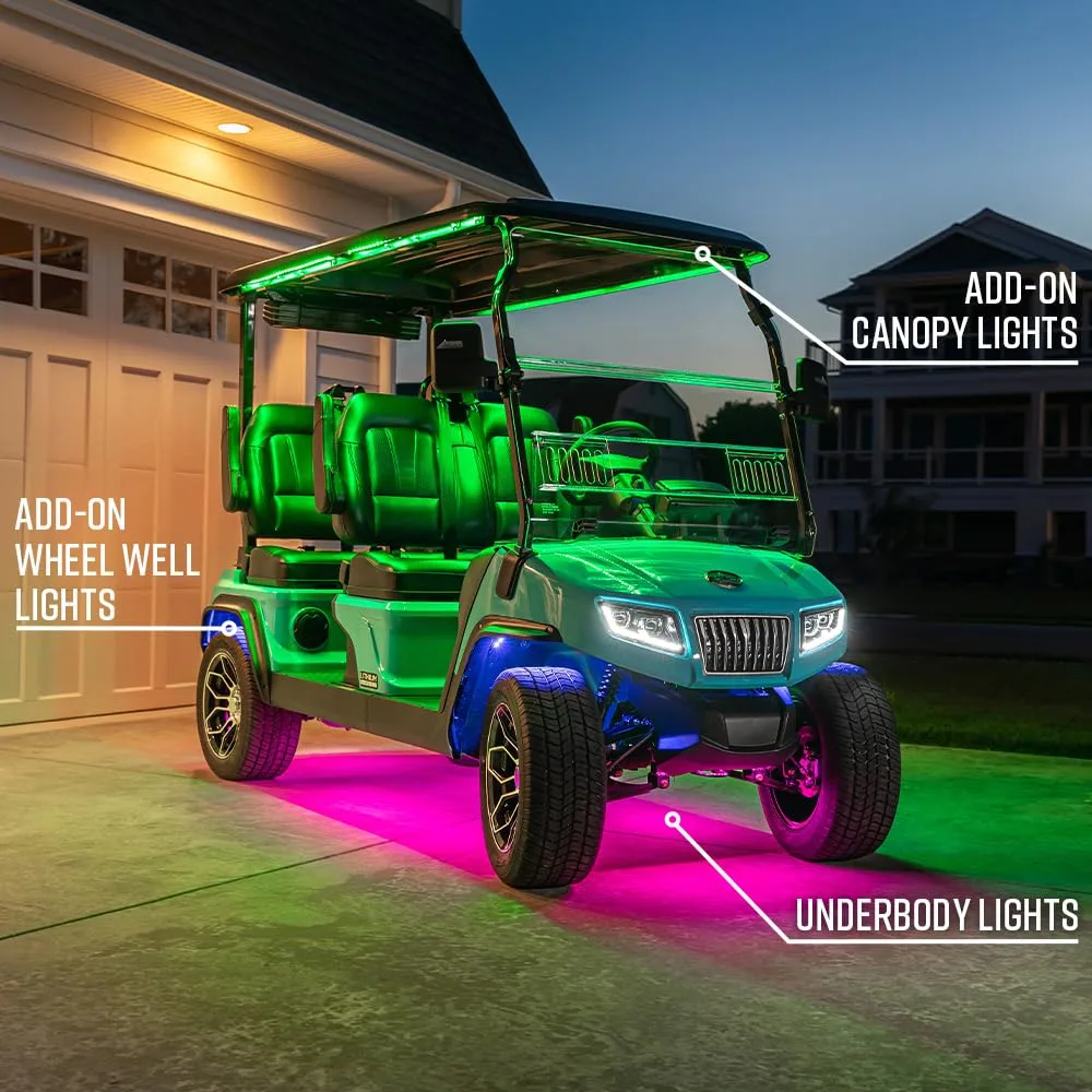 LEDGlow 12-Piece Bluetooth Golf Cart Underglow Kit image 3