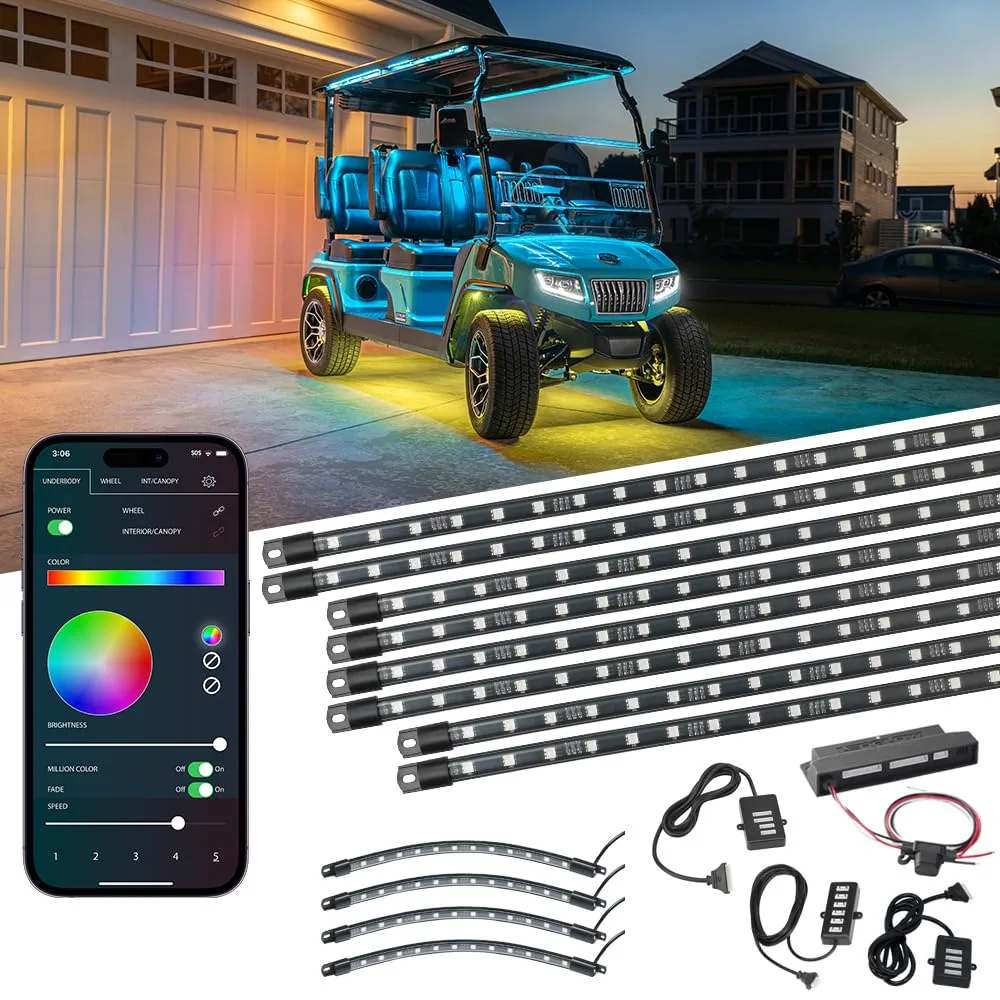 LEDGlow 12-Piece Bluetooth Golf Cart Underglow Kit