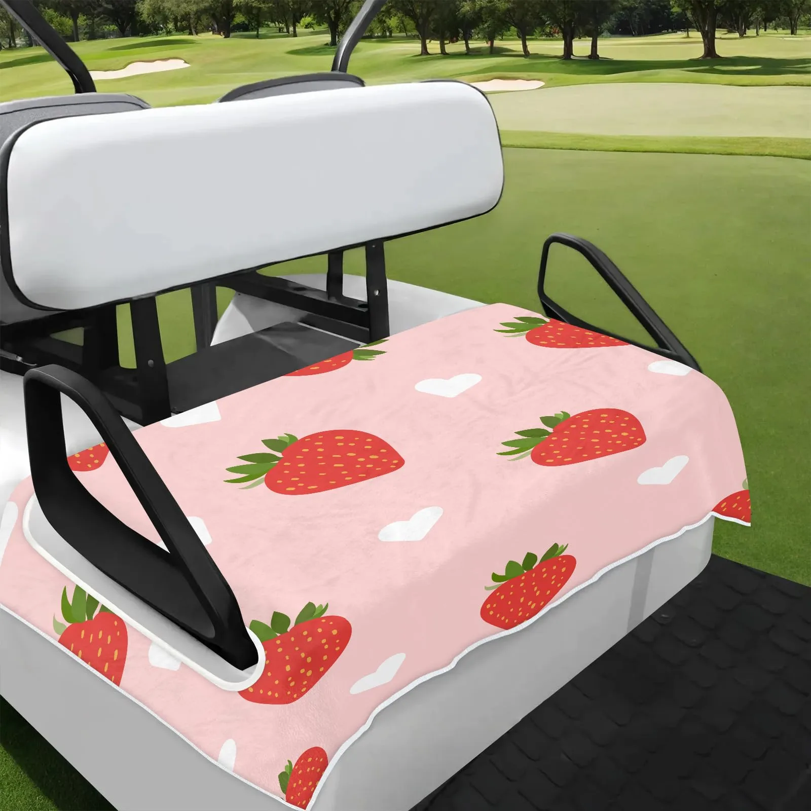 Tiveruda Strawberry Golf Cart Seat Cover, 51 x 31 in