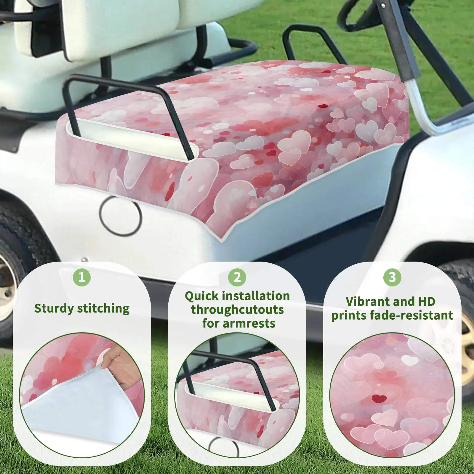 Tiveruda Golf Cart Seat Cover for Double Seats image 3