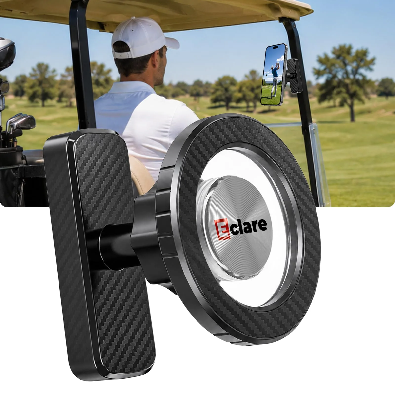 Eclare Magnetic Golf Cart Phone Holder — MagSafe Compatible