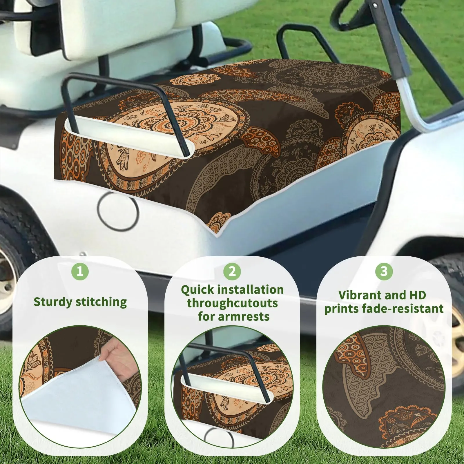 Tiveruda Golf Cart Seat Cover for Double Seats, 51 x 31 in image 3