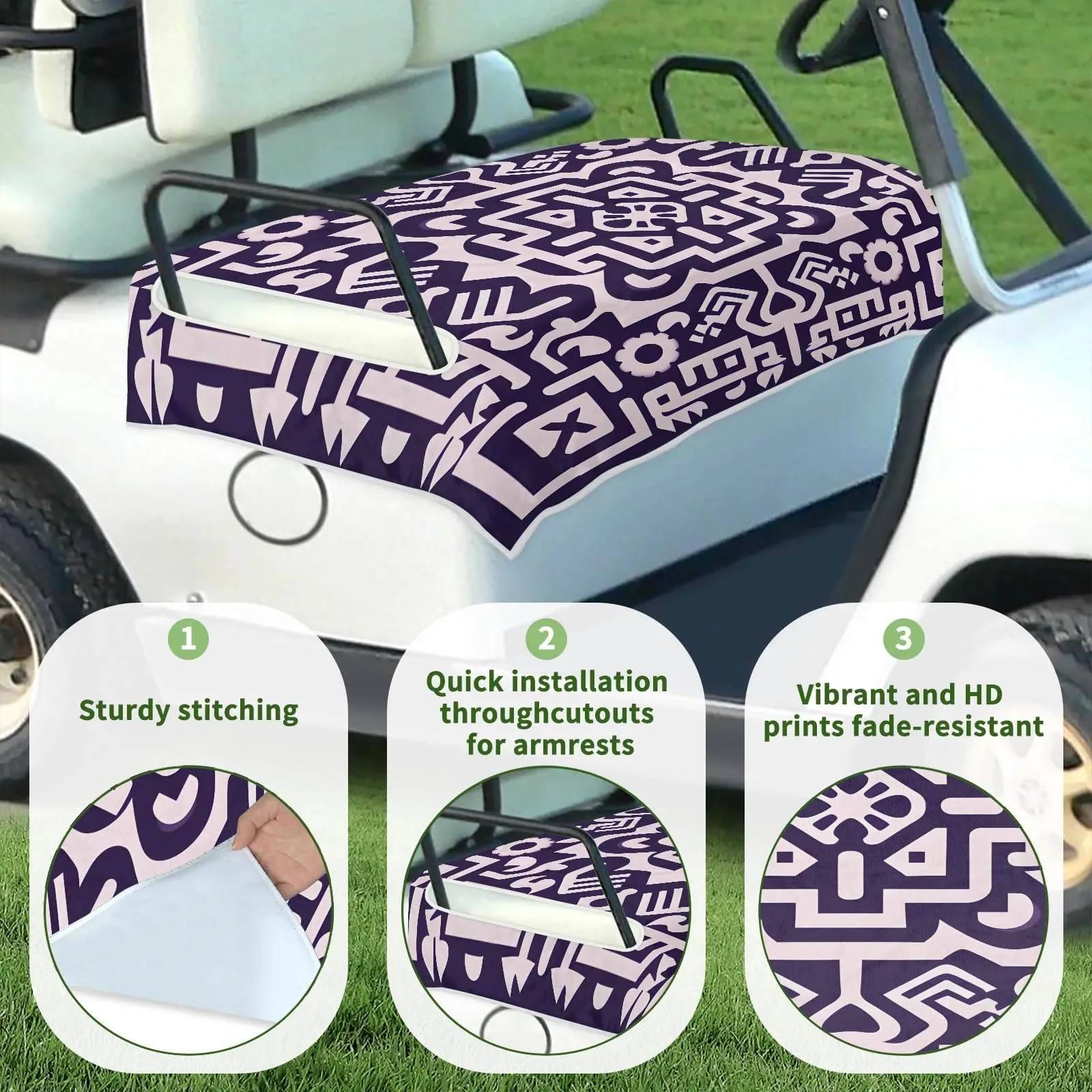 Tiveruda Golf Cart Seat Cover for Double Seats image 3