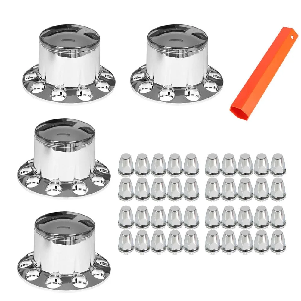 Generic Rear Chrome Wheel Hub Cover Kit, 33 mm