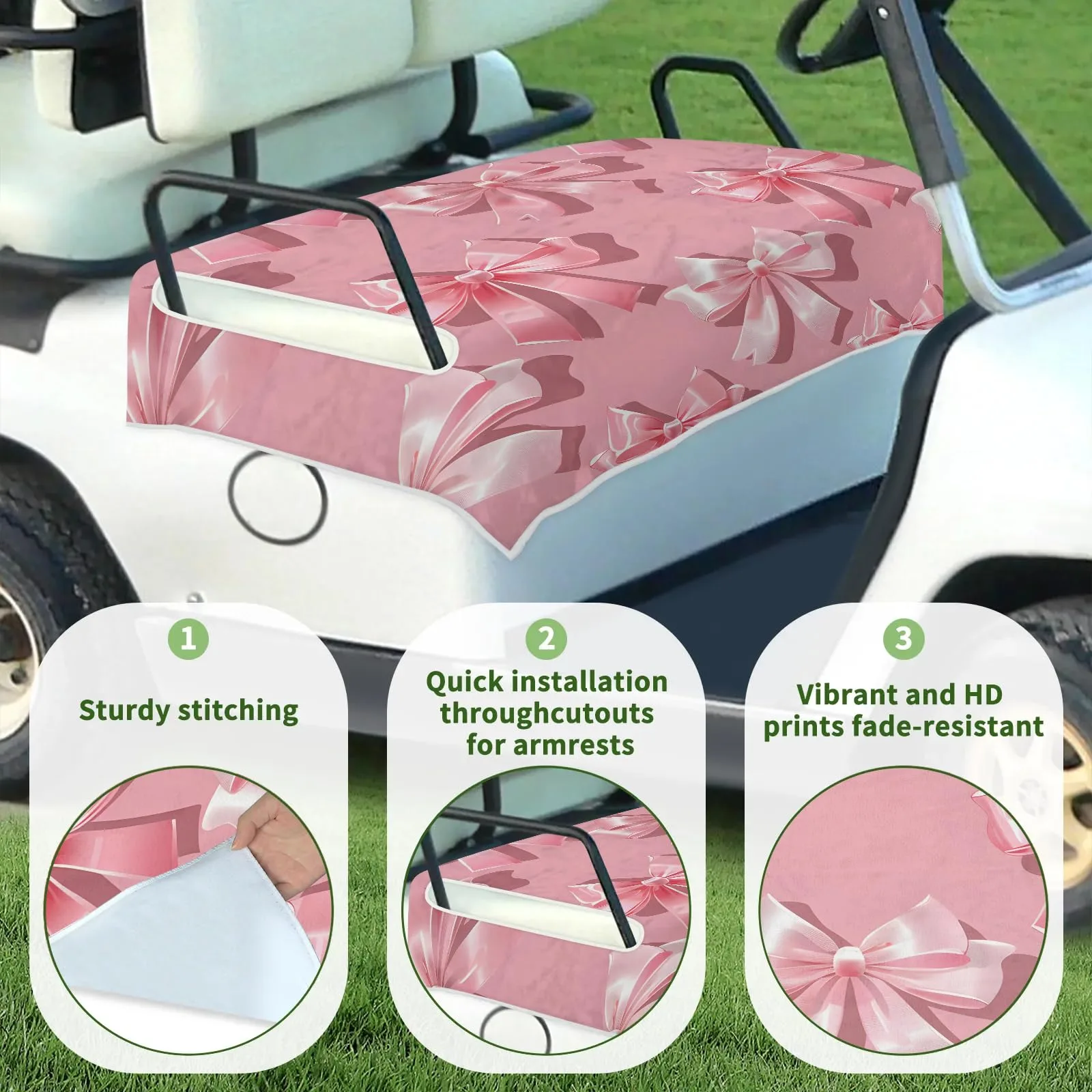 Tiveruda Golf Cart Seat Cover for Double Seats image 3