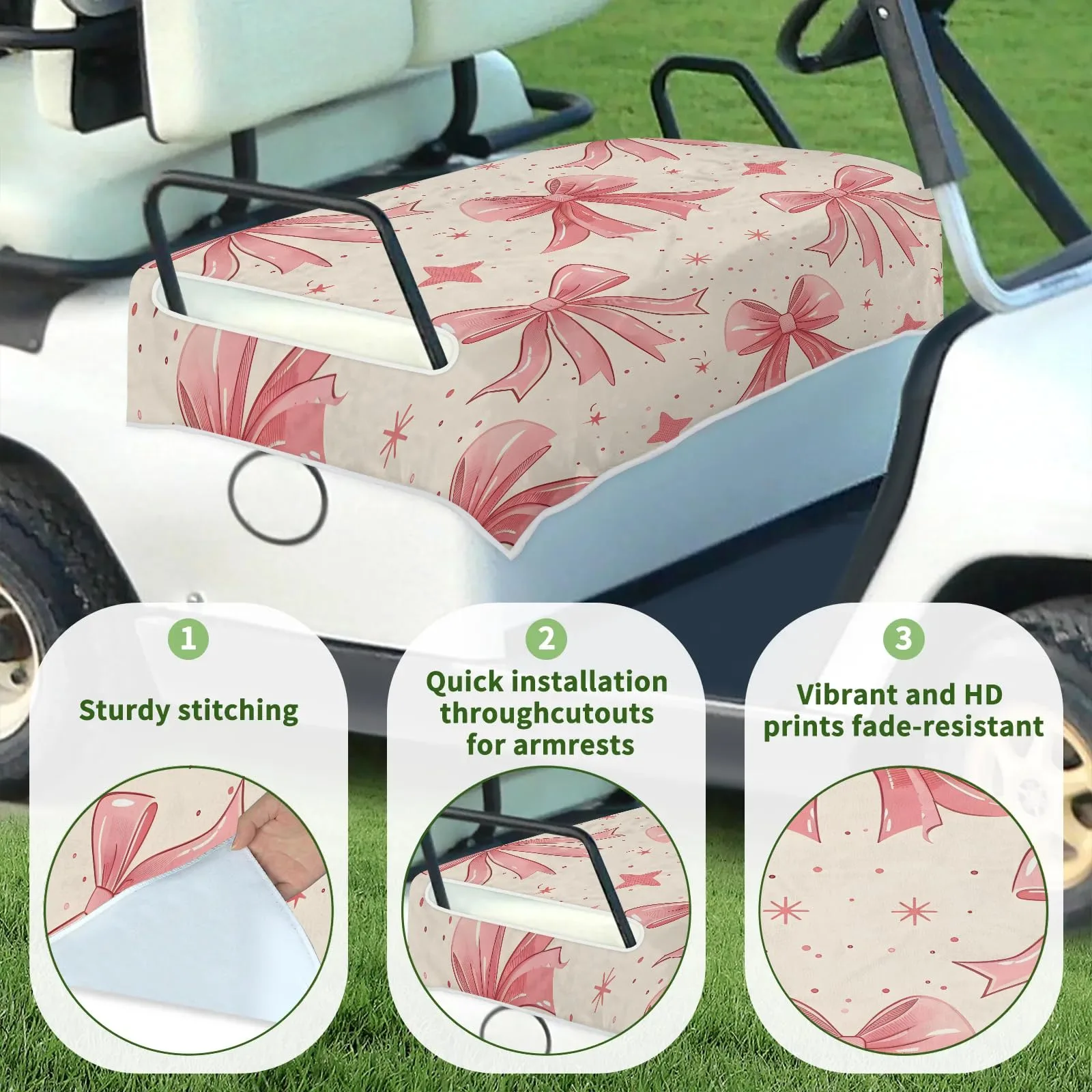 Tiveruda Golf Cart Seat Cover for Double Seats image 3