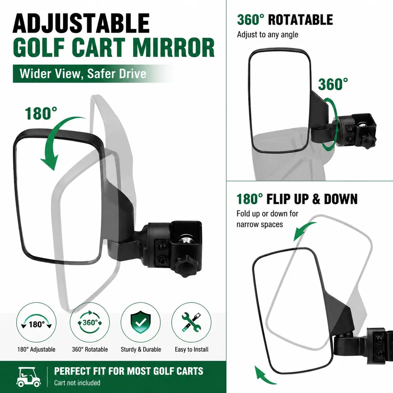 OYZUOAU Rearview Mirrors for Yamaha Drive2 QuieTech 2018-2026 image 2
