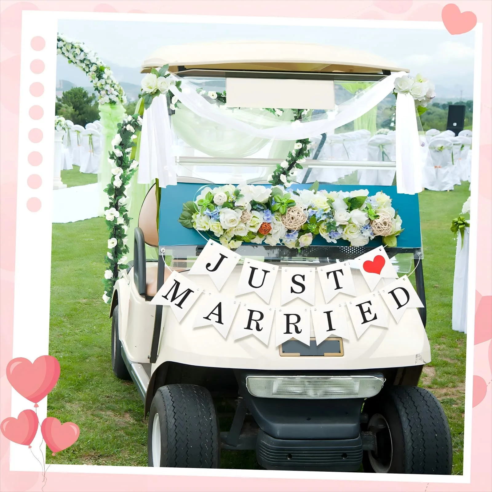 Janinka "Just Married" Wedding Golf Cart Decoration Set EL-Janinka-1819 image 2