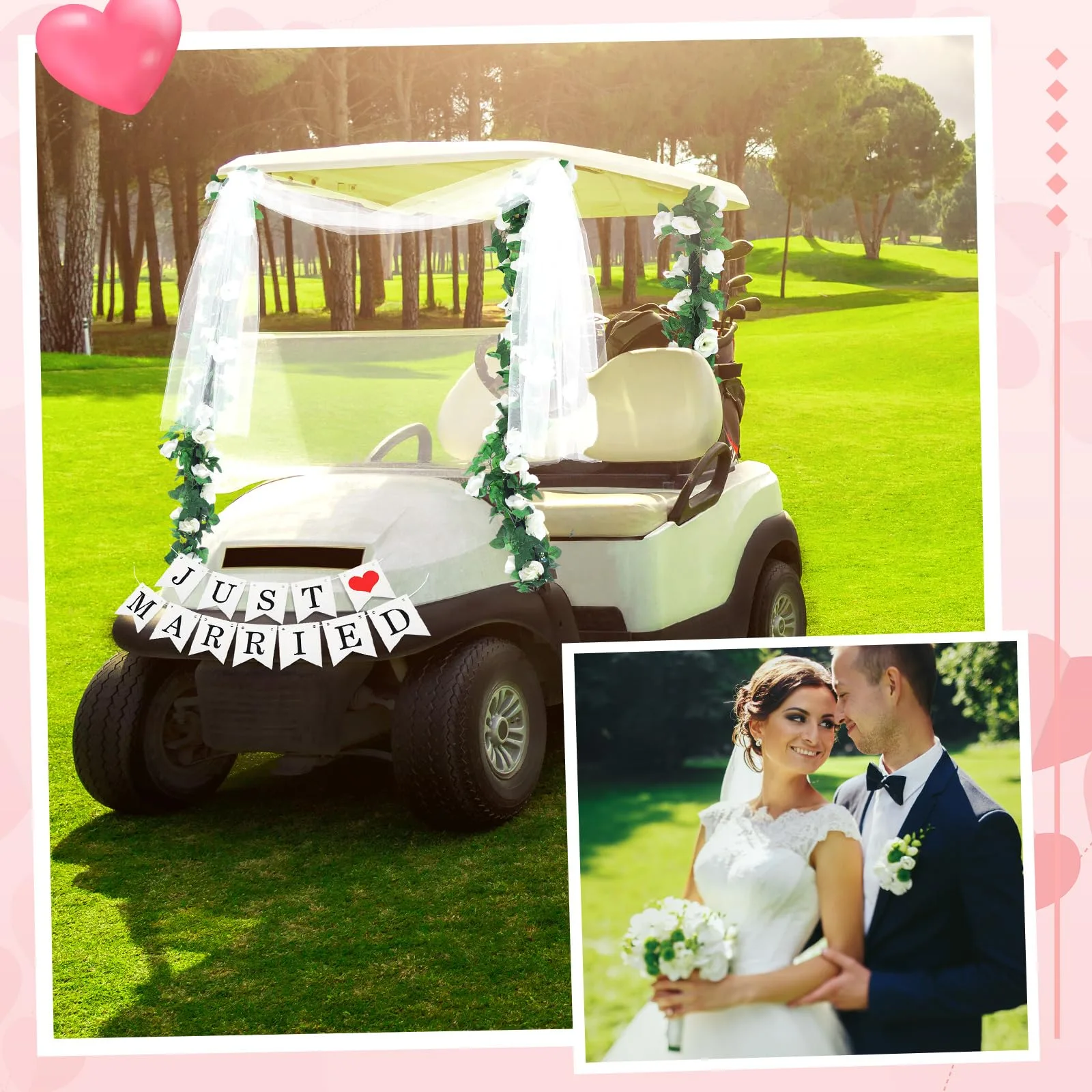 Janinka "Just Married" Wedding Golf Cart Decoration Set EL-Janinka-1819 image 4