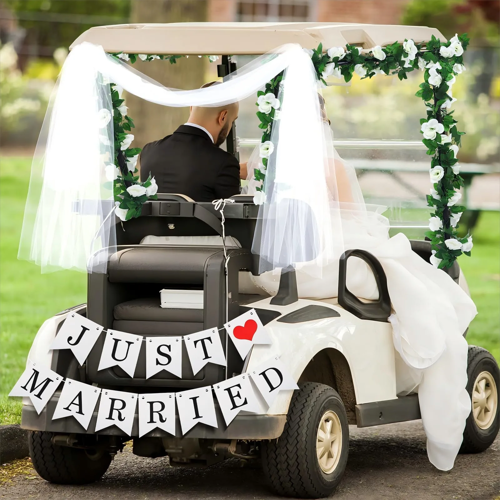Janinka "Just Married" Wedding Golf Cart Decoration Set EL-Janinka-1819