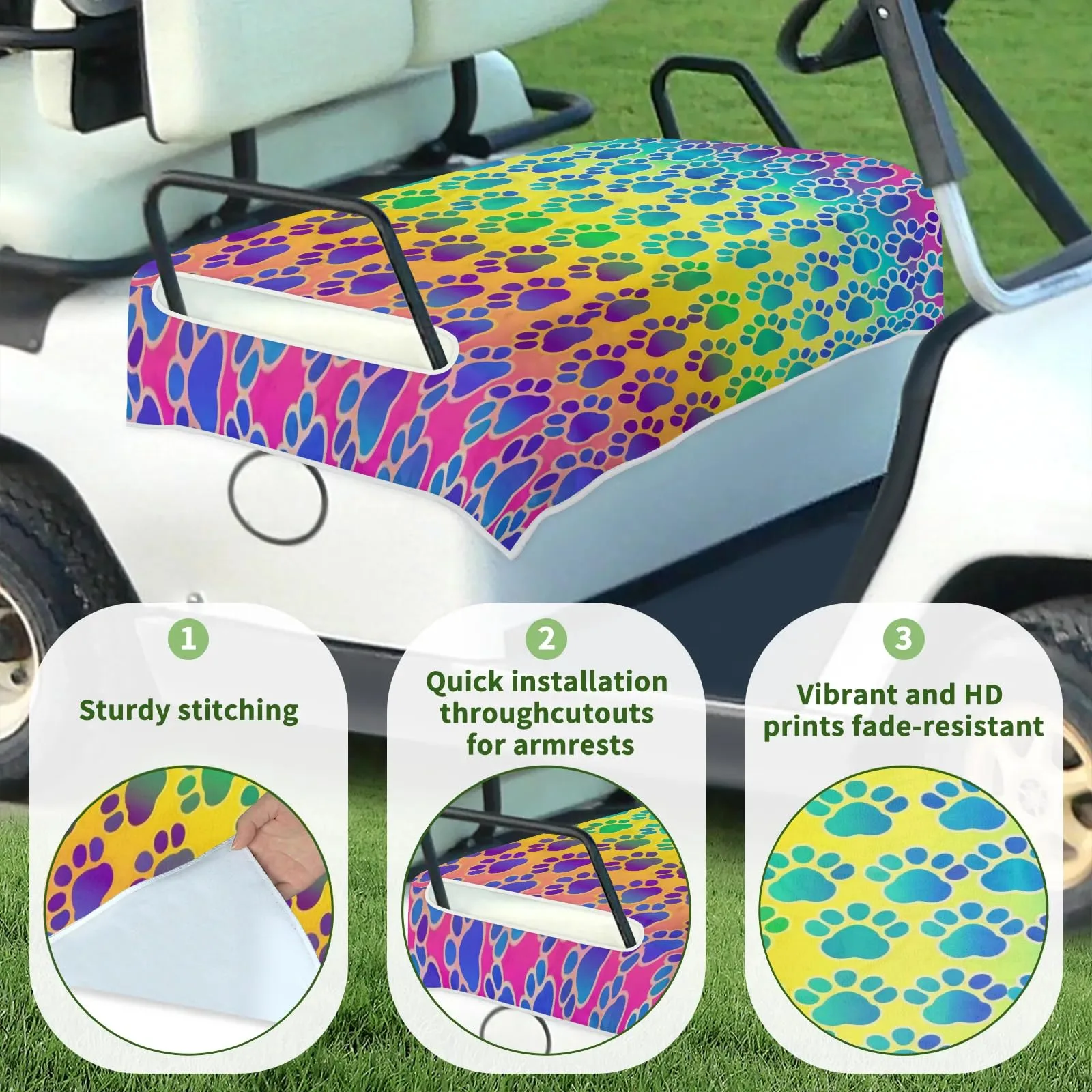 Tiveruda Golf Cart Seat Cover for Double Seats, 51 x 31 in image 3