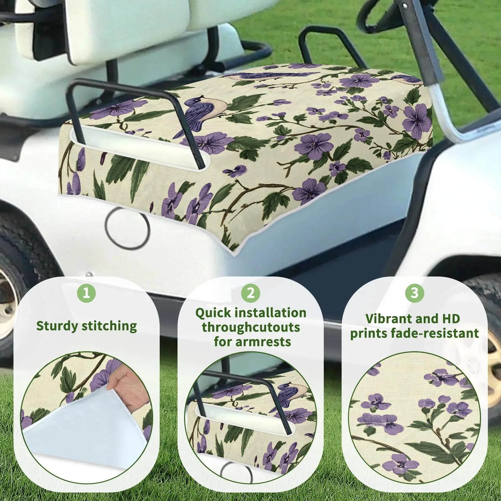 Tiveruda Golf Cart Seat Cover for Double Seats image 3