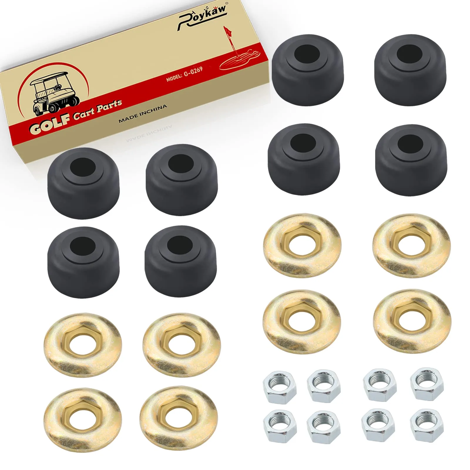 Roykaw Golf Cart Shock Bushing Kit for Club Car and E-Z-GO