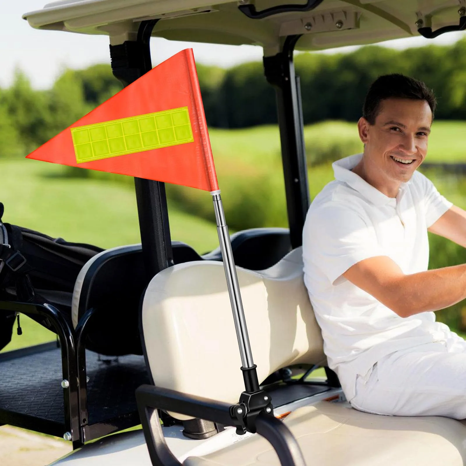 Toddmomy Orange Reflective Golf Cart Safety Flag image 4