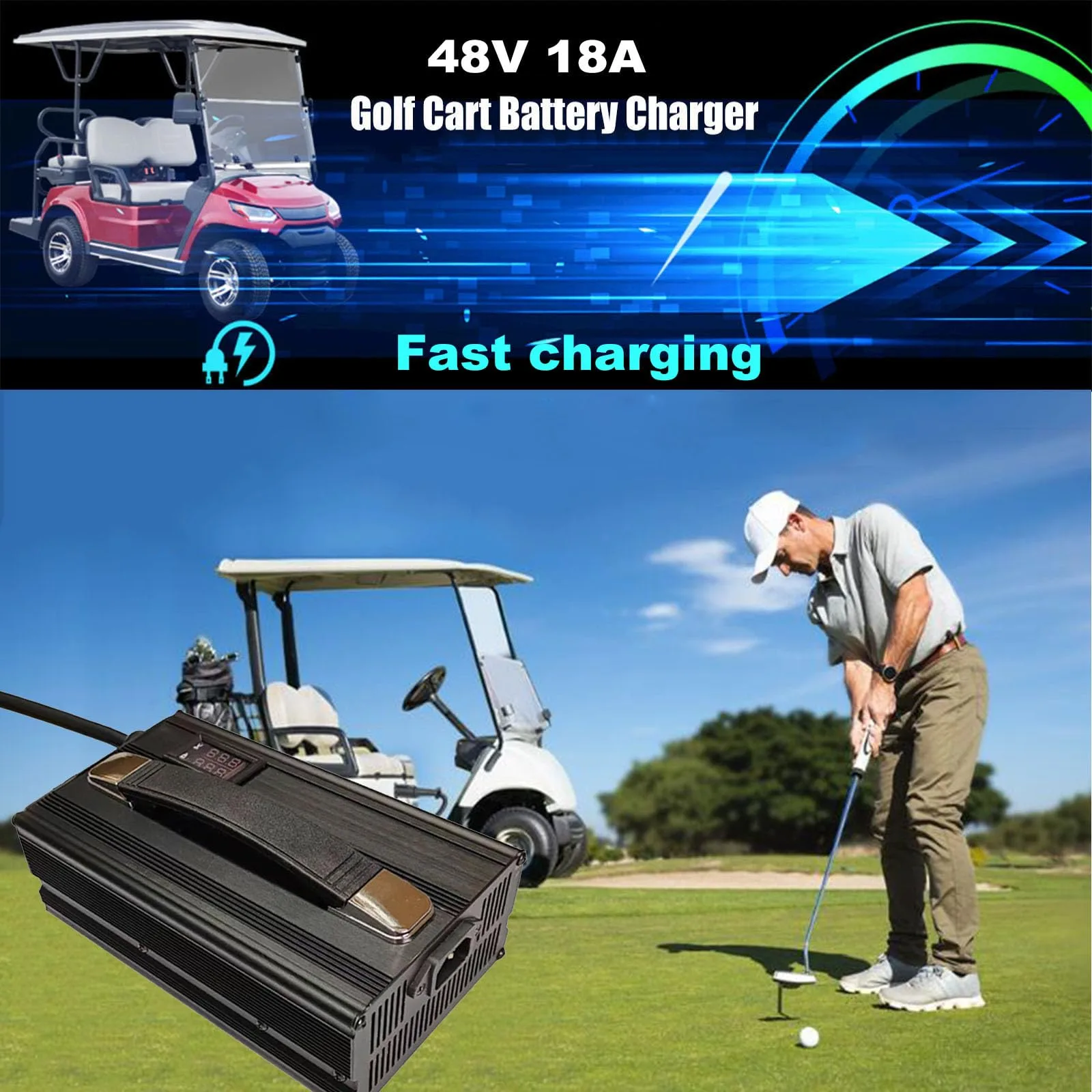 HYDTGZ 48V 18A Golf Cart Battery Charger image 2