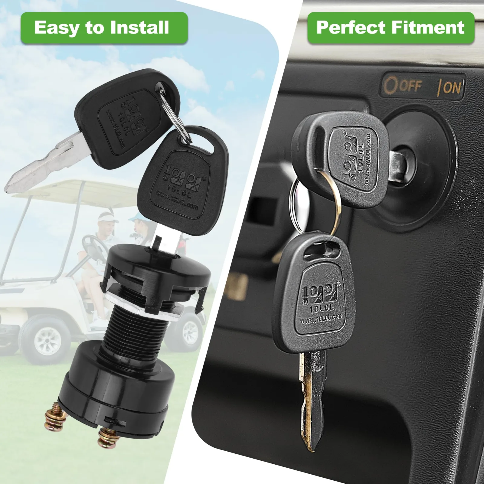 10L0L Ignition Key Switch for Club Car DS 1996-Up image 4