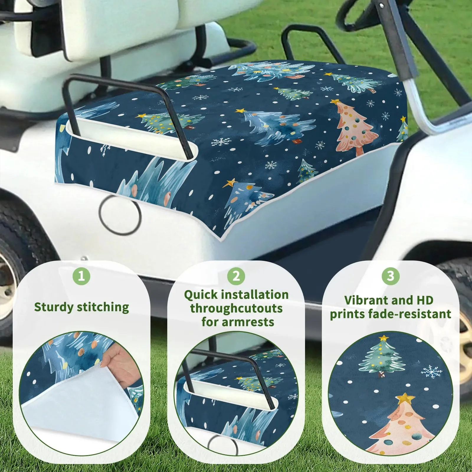 Tiveruda Golf Cart Seat Cover for Double Seats image 3