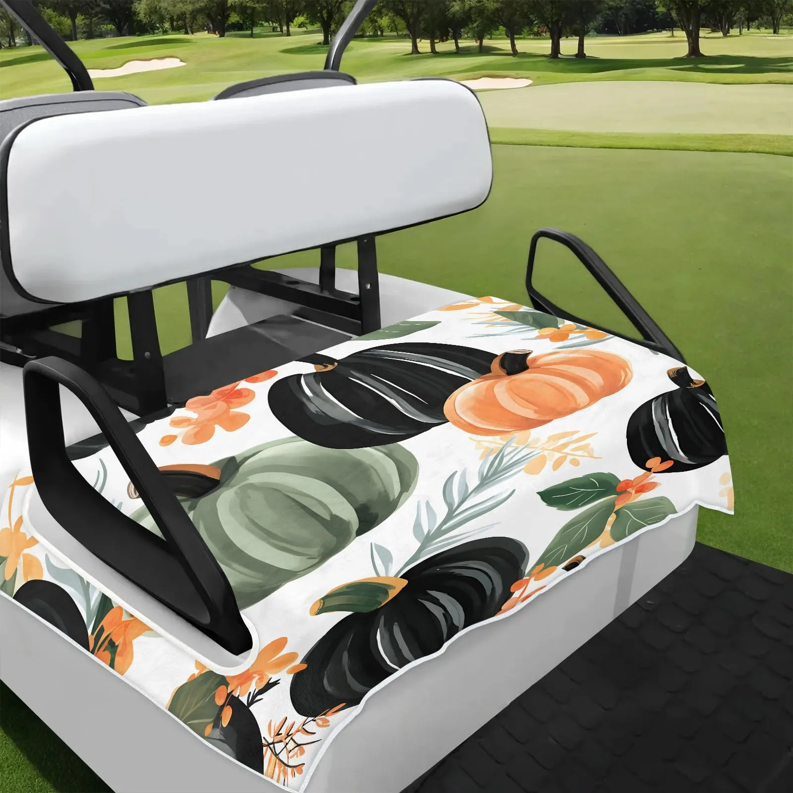 Tiveruda Pumpkin Halloween Golf Cart Seat Cover