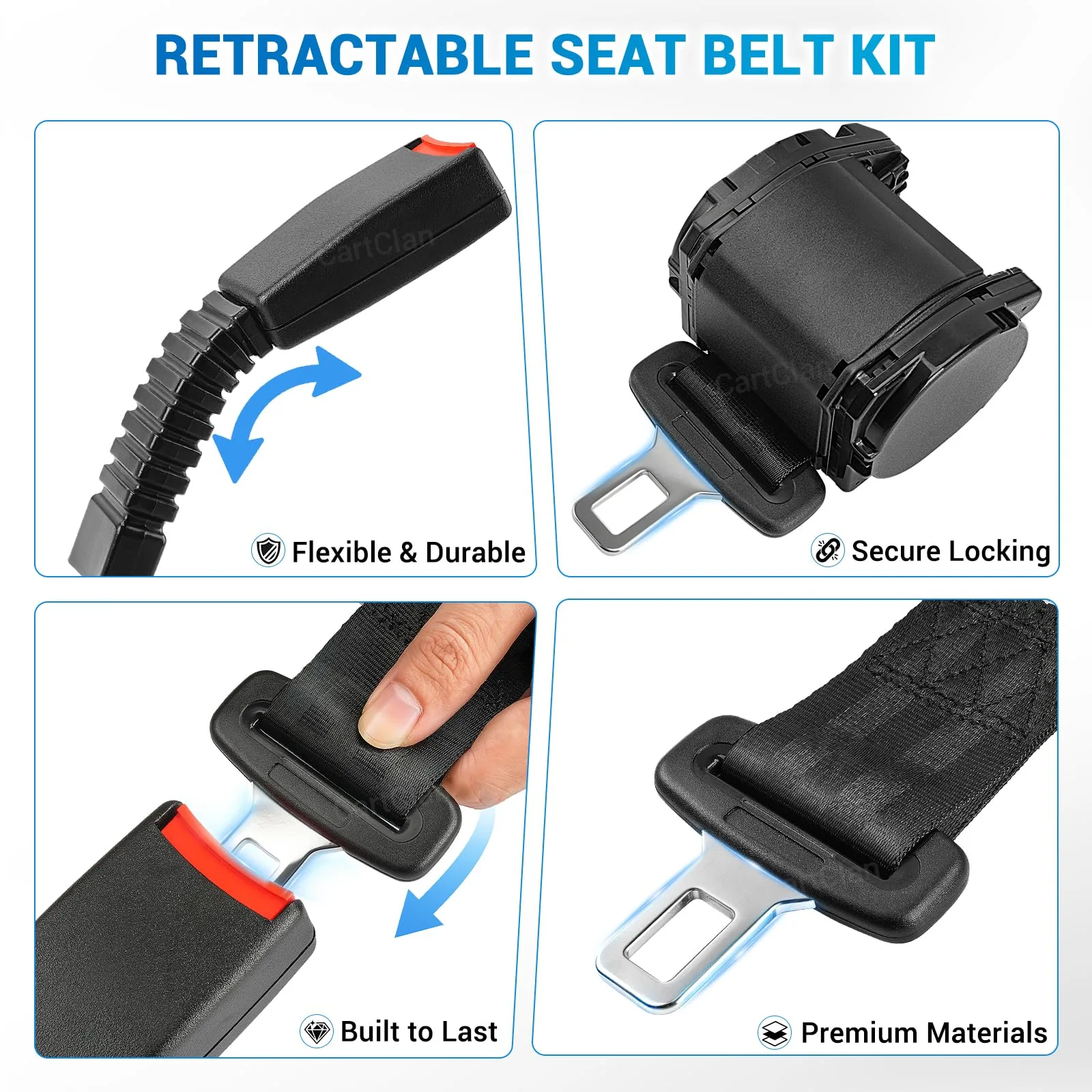 CartClan CT-0190 Retractable Golf Cart Seat Belt Kit image 4