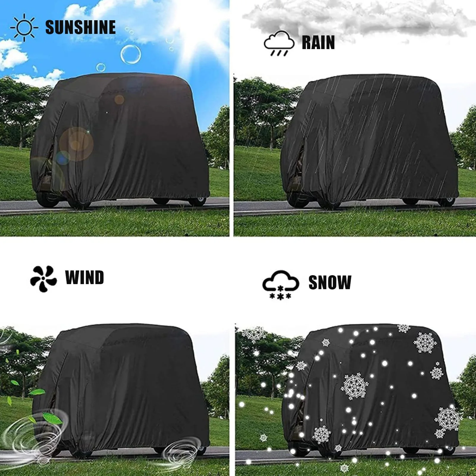 KFVGHXFG Golf Cart Cover for Yamaha UMAX Bistro image 3