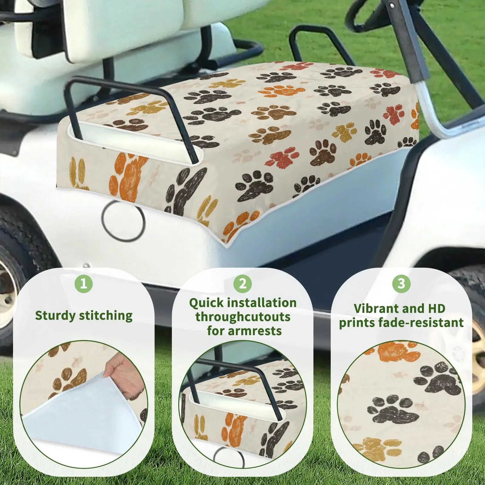 Tiveruda Golf Cart Seat Cover for Double Seats, 51 x 31 in image 3