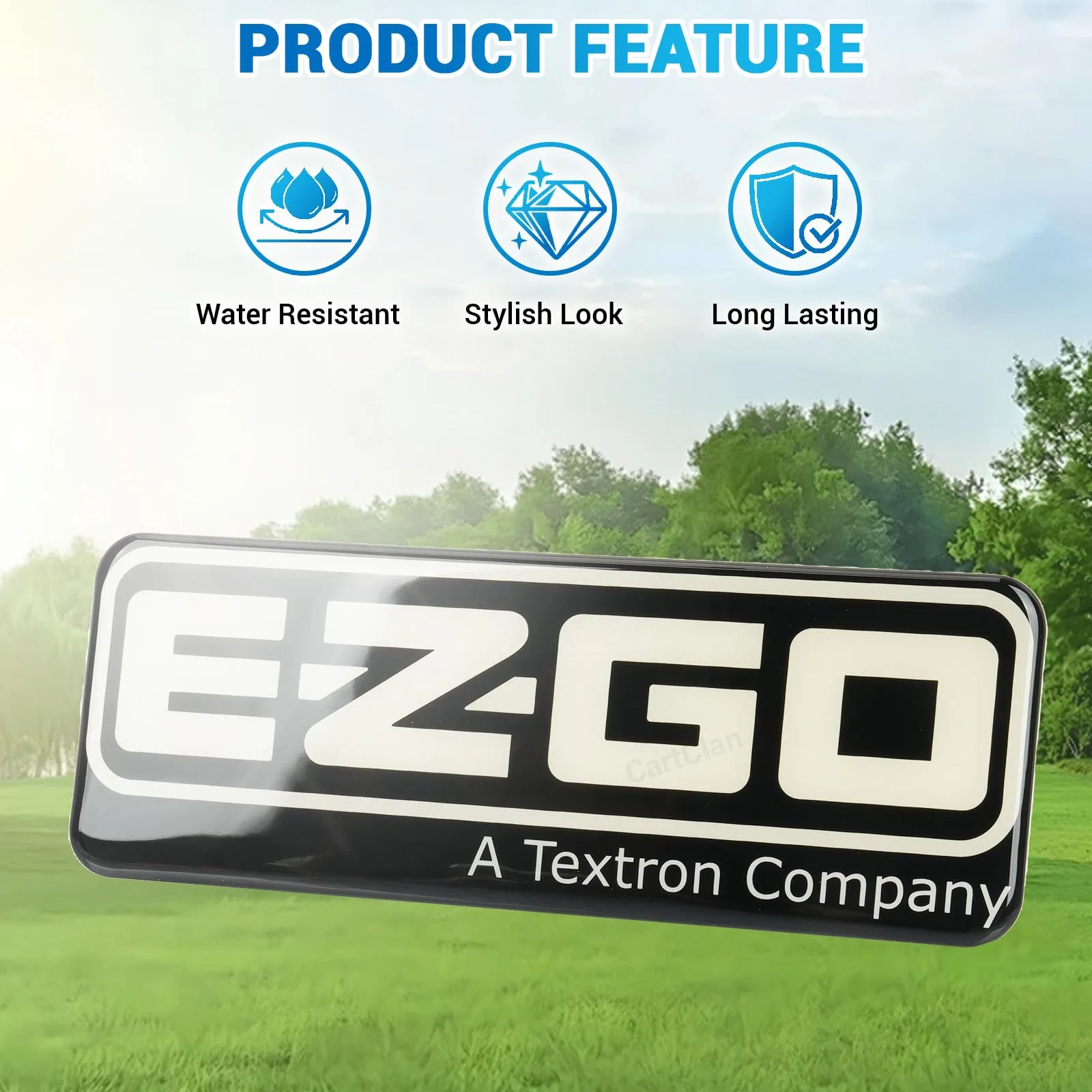 CartClan Front Name Plate for E-Z-GO RXV Golf Cart image 2