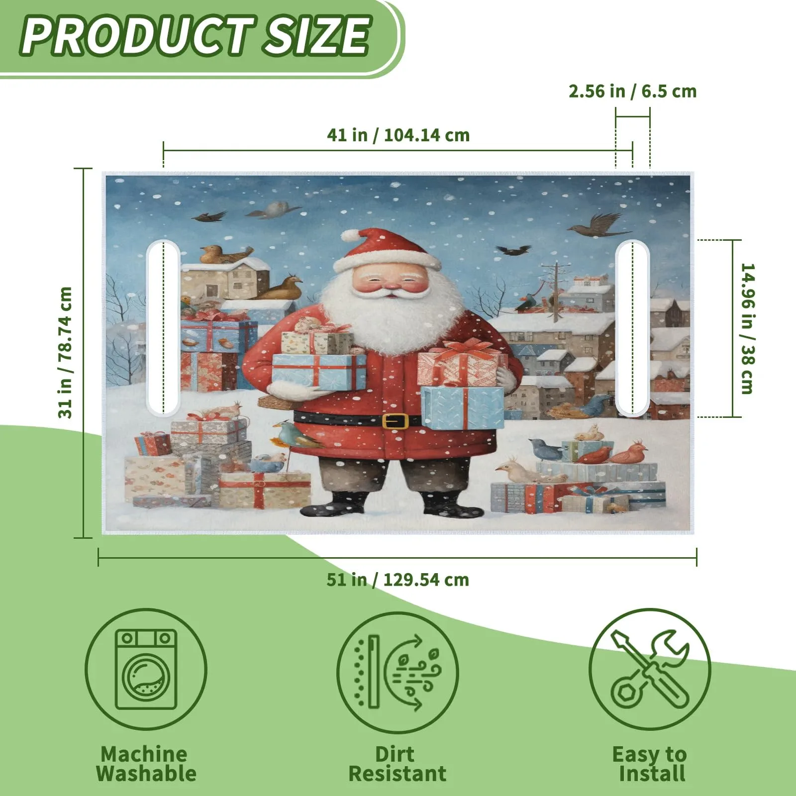Tiveruda Santa Claus Golf Cart Seat Cover Blanket image 2