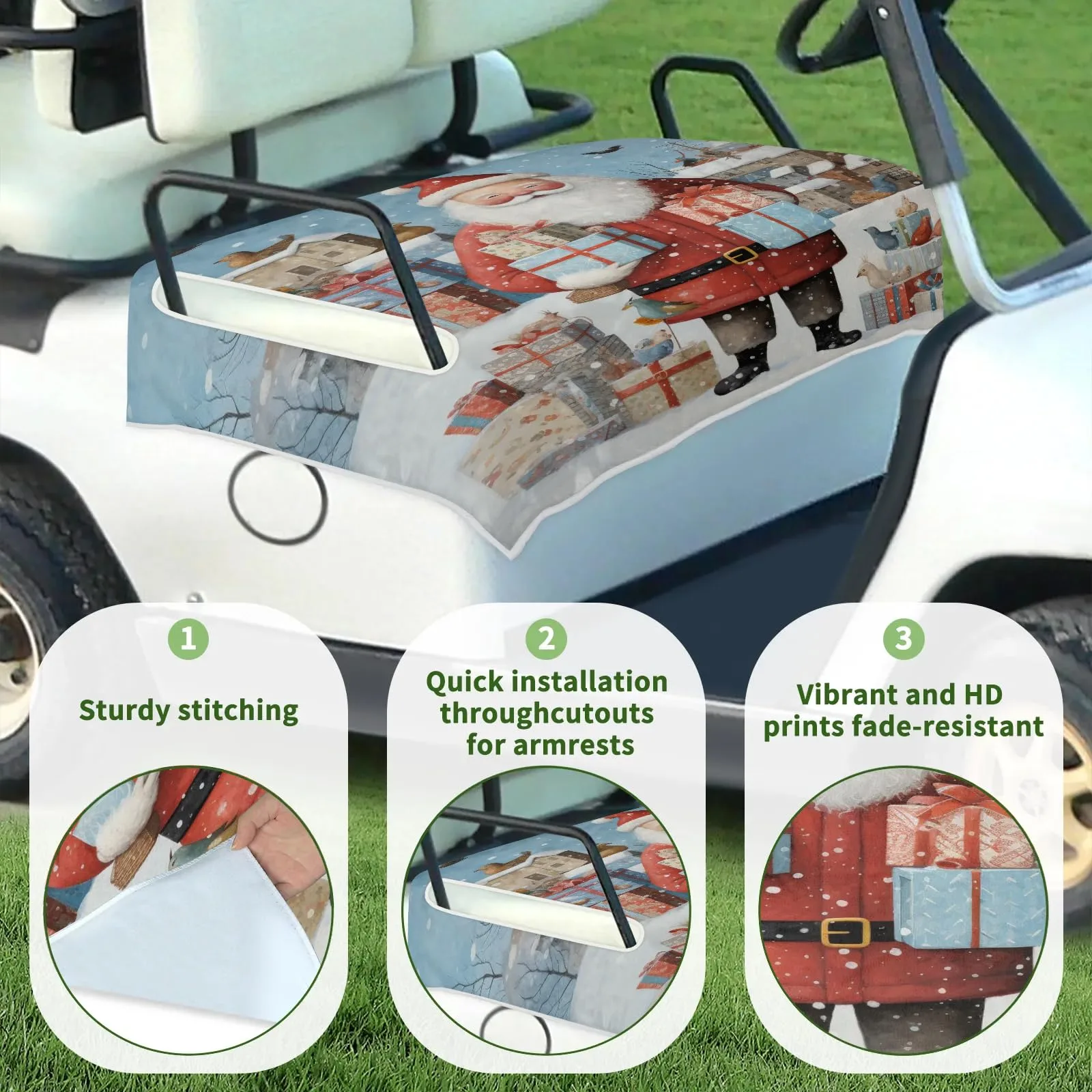 Tiveruda Santa Claus Golf Cart Seat Cover Blanket image 3