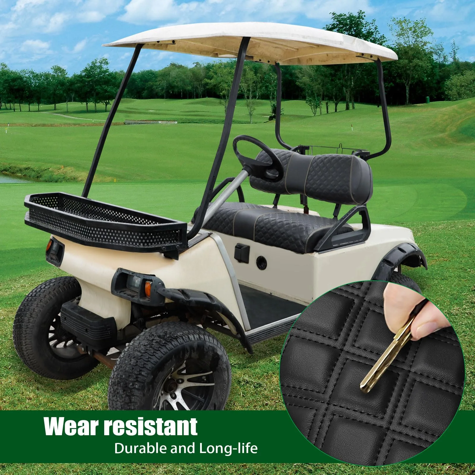 Roykaw Front Seat Cover Kit for Club Car DS – Vinyl image 2