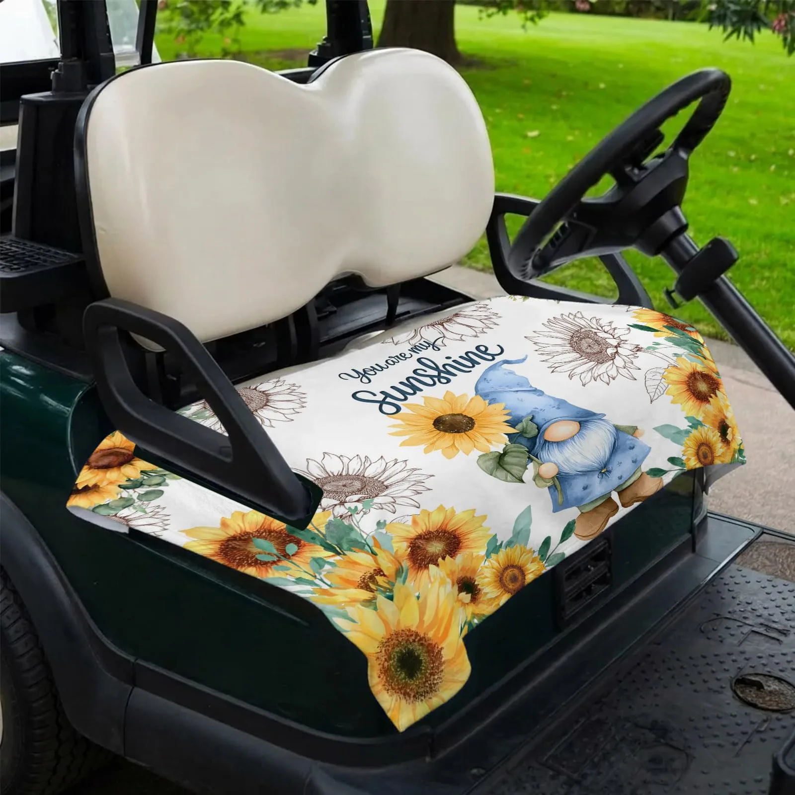 DecorLovee Sunflower Gnomes Golf Cart Seat Cover image 2
