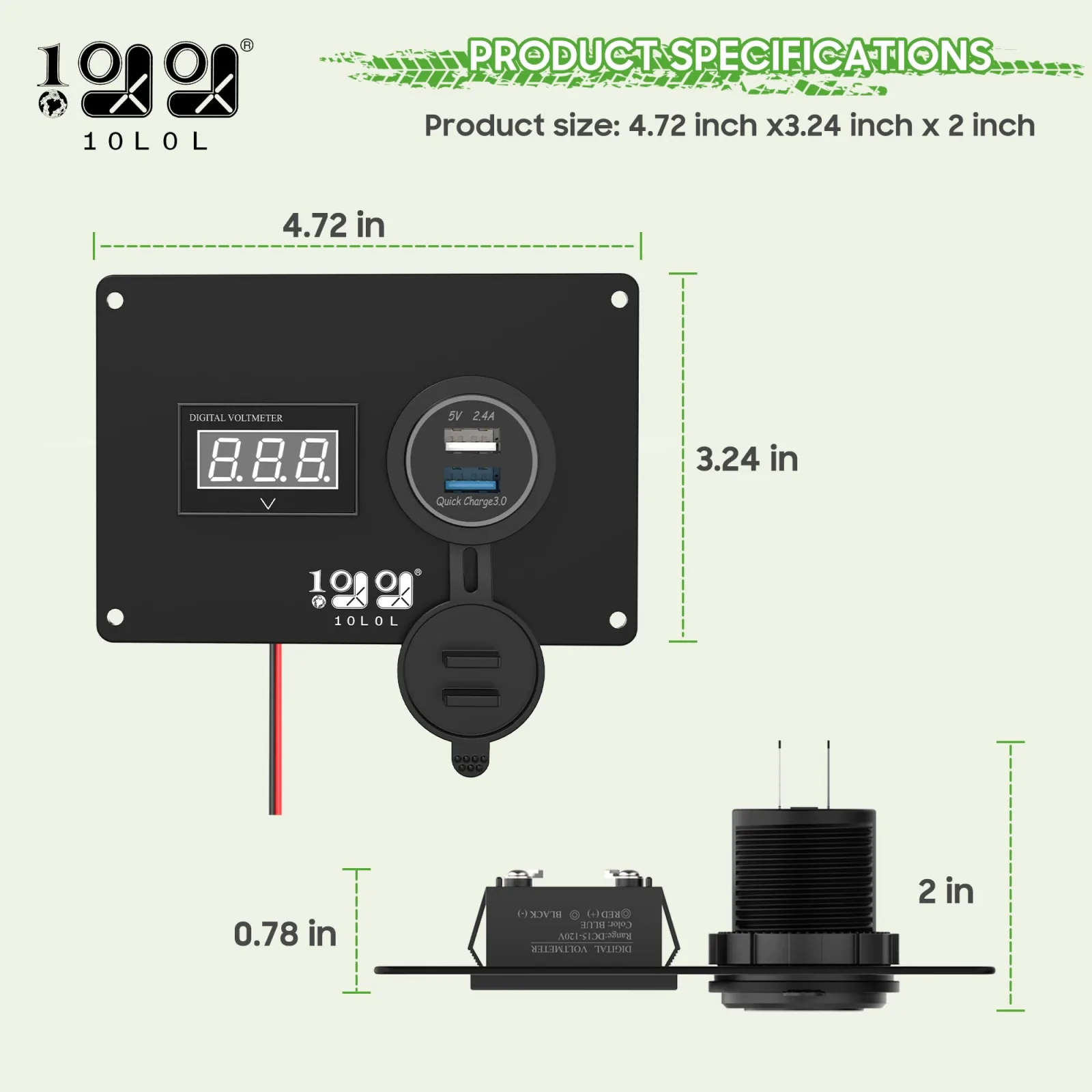 10L0L Club Car DS Electric Golf Cart Dash Panel image 3
