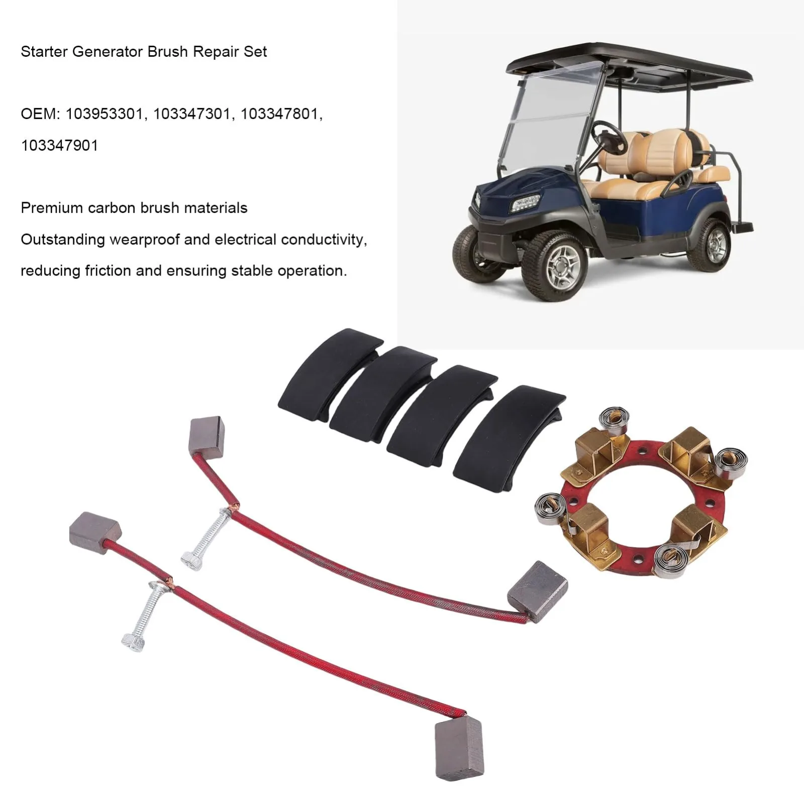 ZIZEV Starter Generator Brush Set for Club Car Precedent image 3