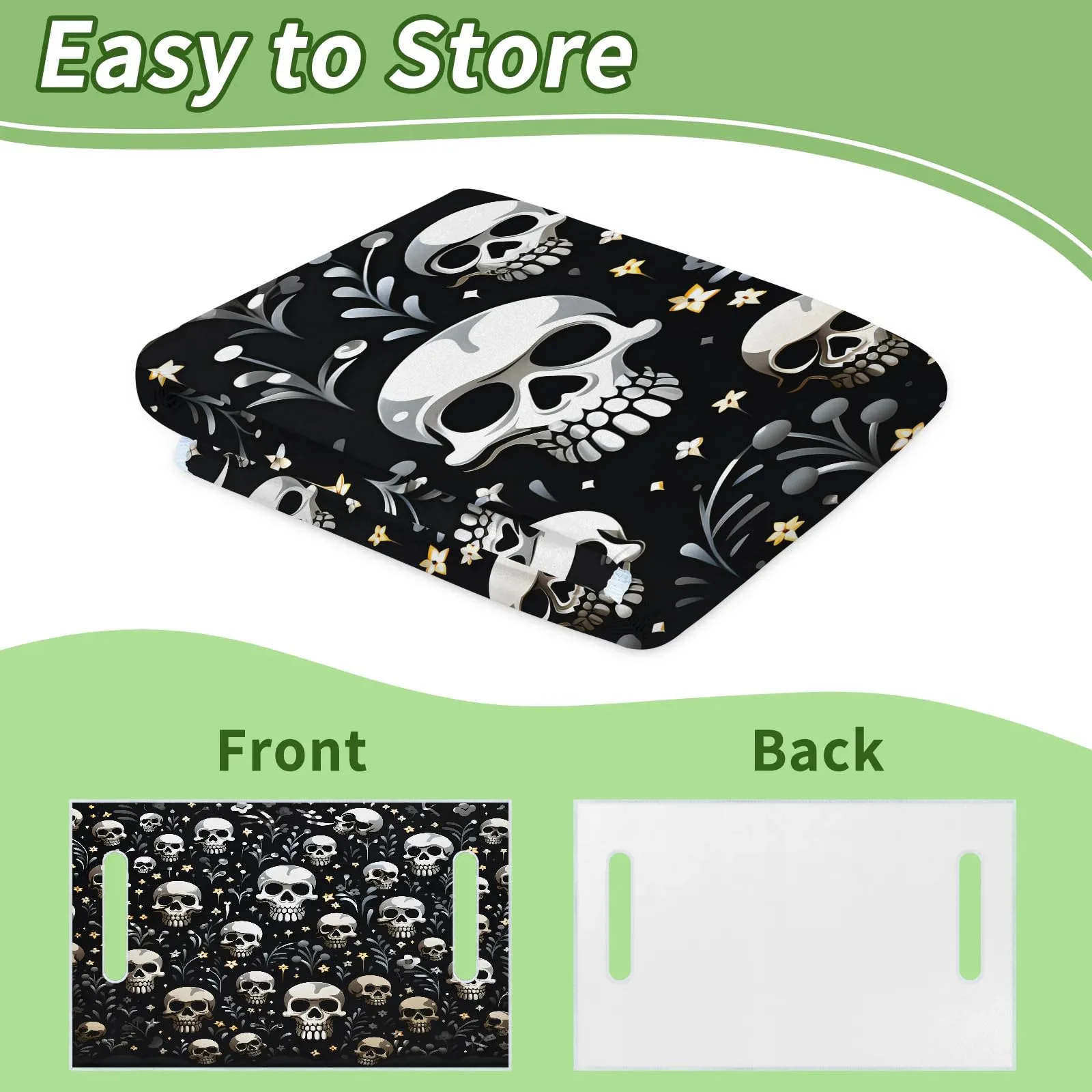 Tiveruda Halloween Skull Golf Cart Seat Cover 51 x 31 in image 4