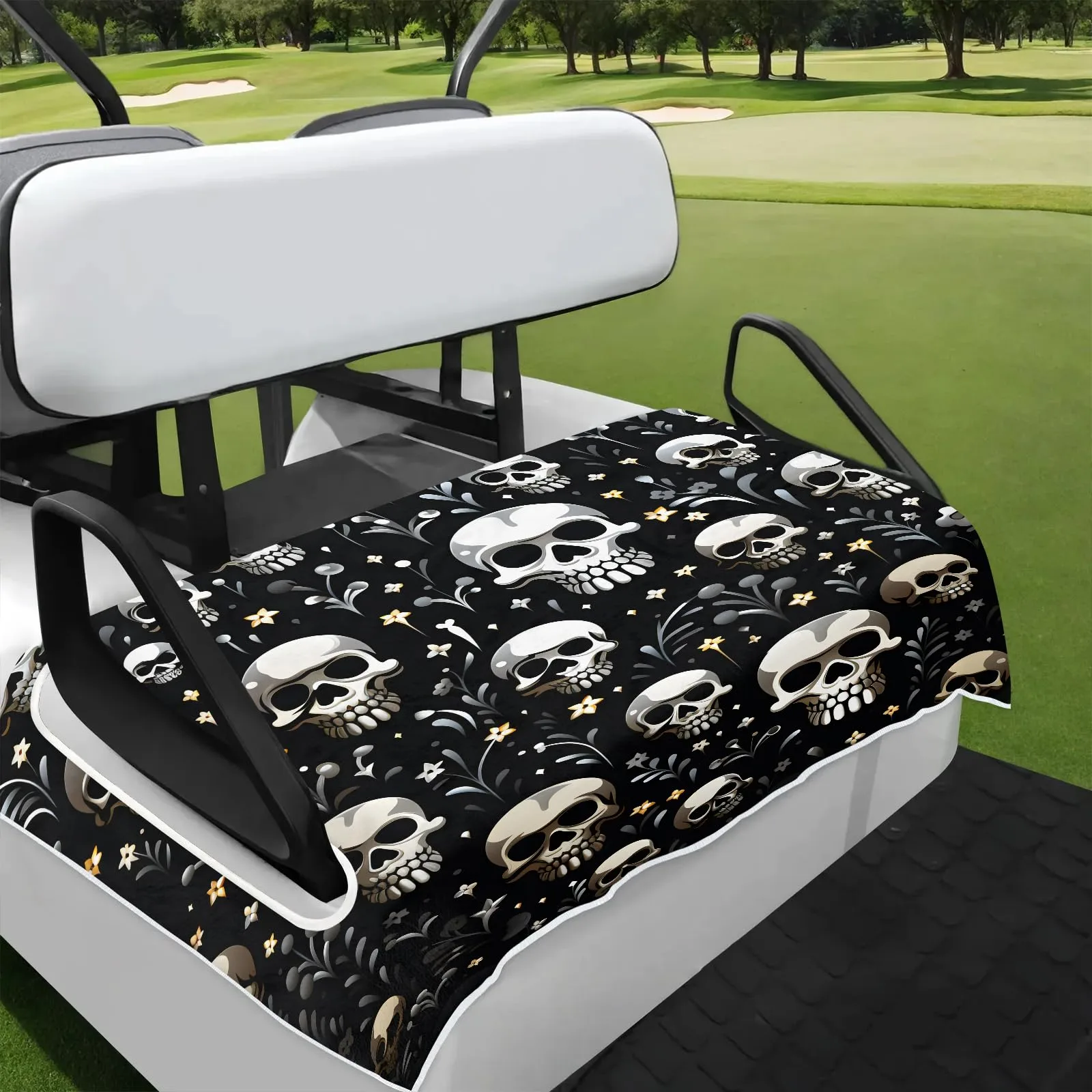 Tiveruda Halloween Skull Golf Cart Seat Cover 51 x 31 in