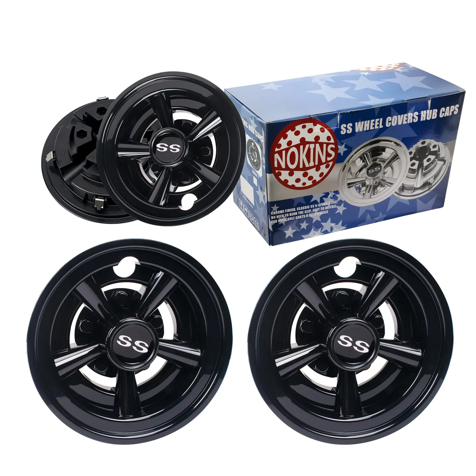 NOKINS 8-Inch Golf Cart Wheel Covers NKS10001 Set of 4 image 2