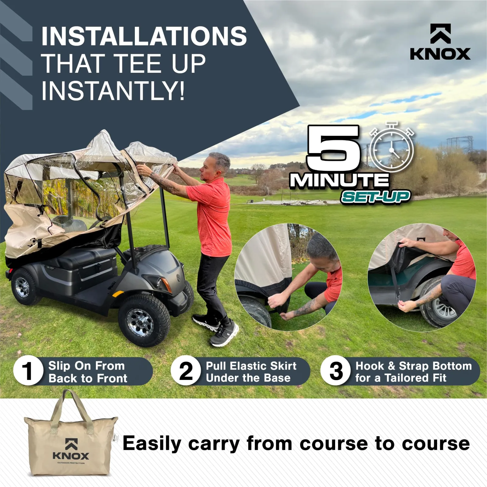 KNOX GLF051 Golf Cart Enclosure for Yamaha G14-G29, Drive 2 image 3