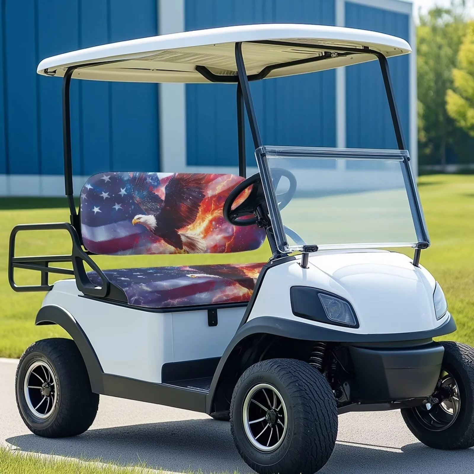 Quidrwyo American Flag Eagle Golf Cart Seat Covers image 3