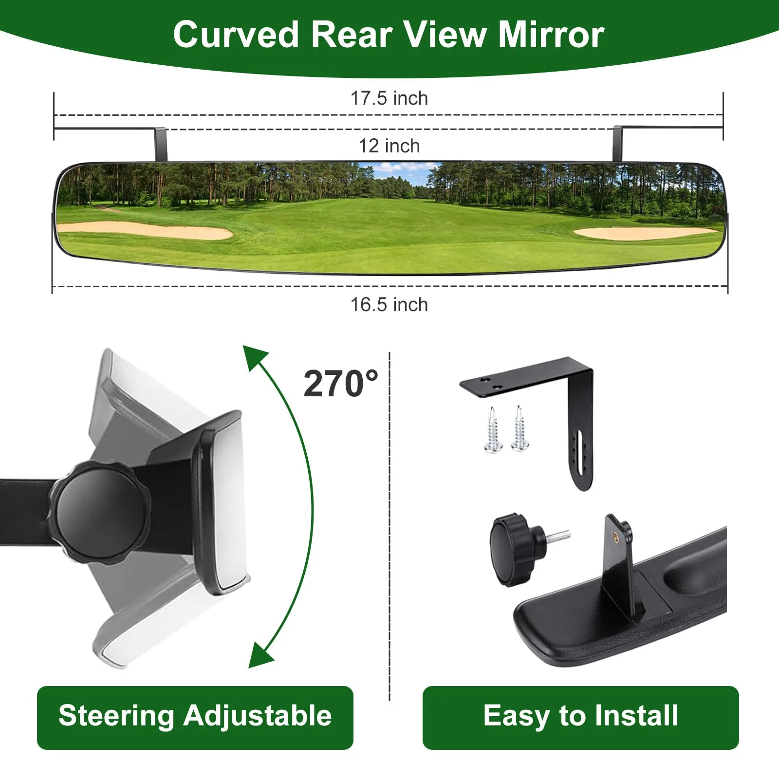 Cartalia GCM688 Golf Cart Rearview and Side Mirror Kit image 3