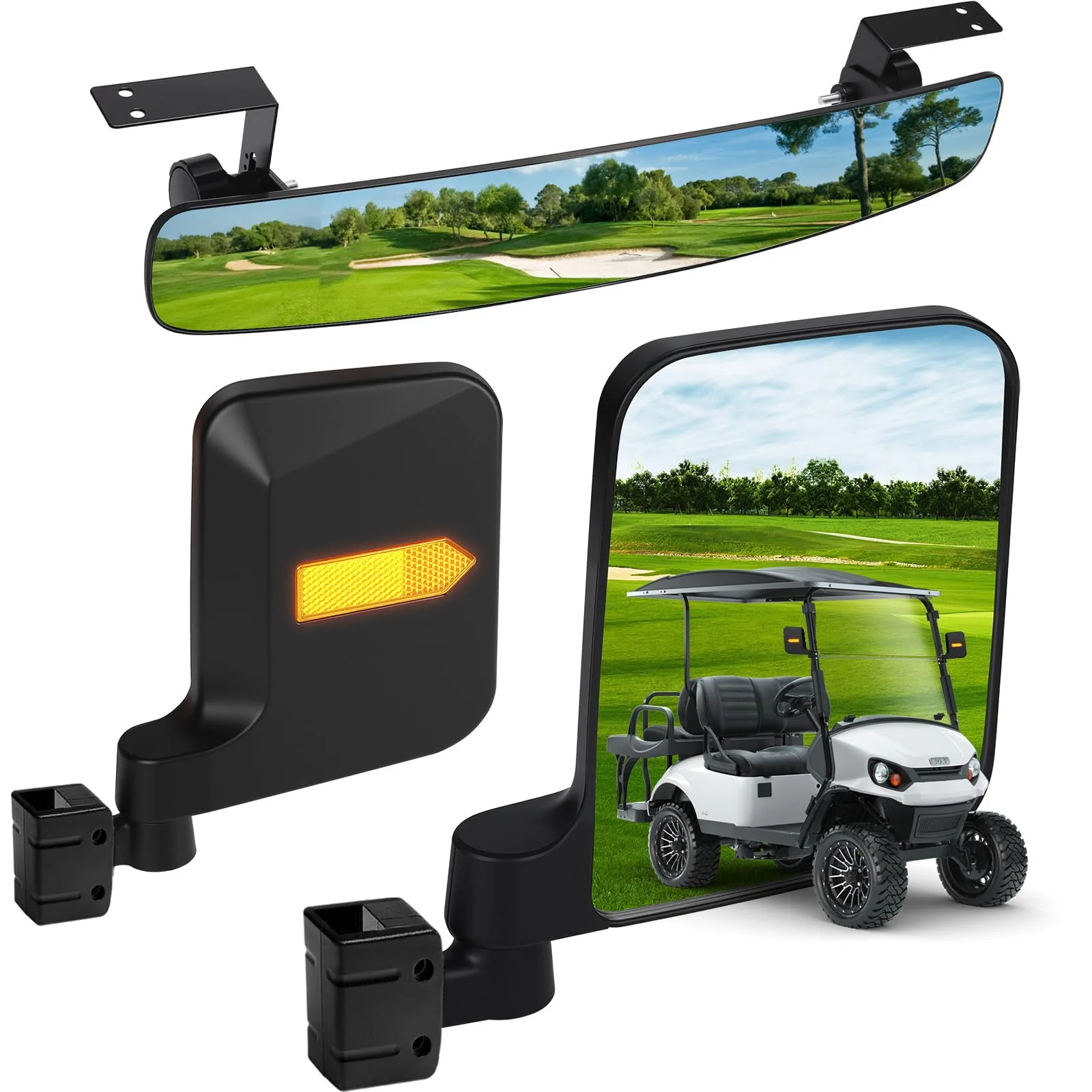 Cartalia GCM688 Golf Cart Rearview and Side Mirror Kit