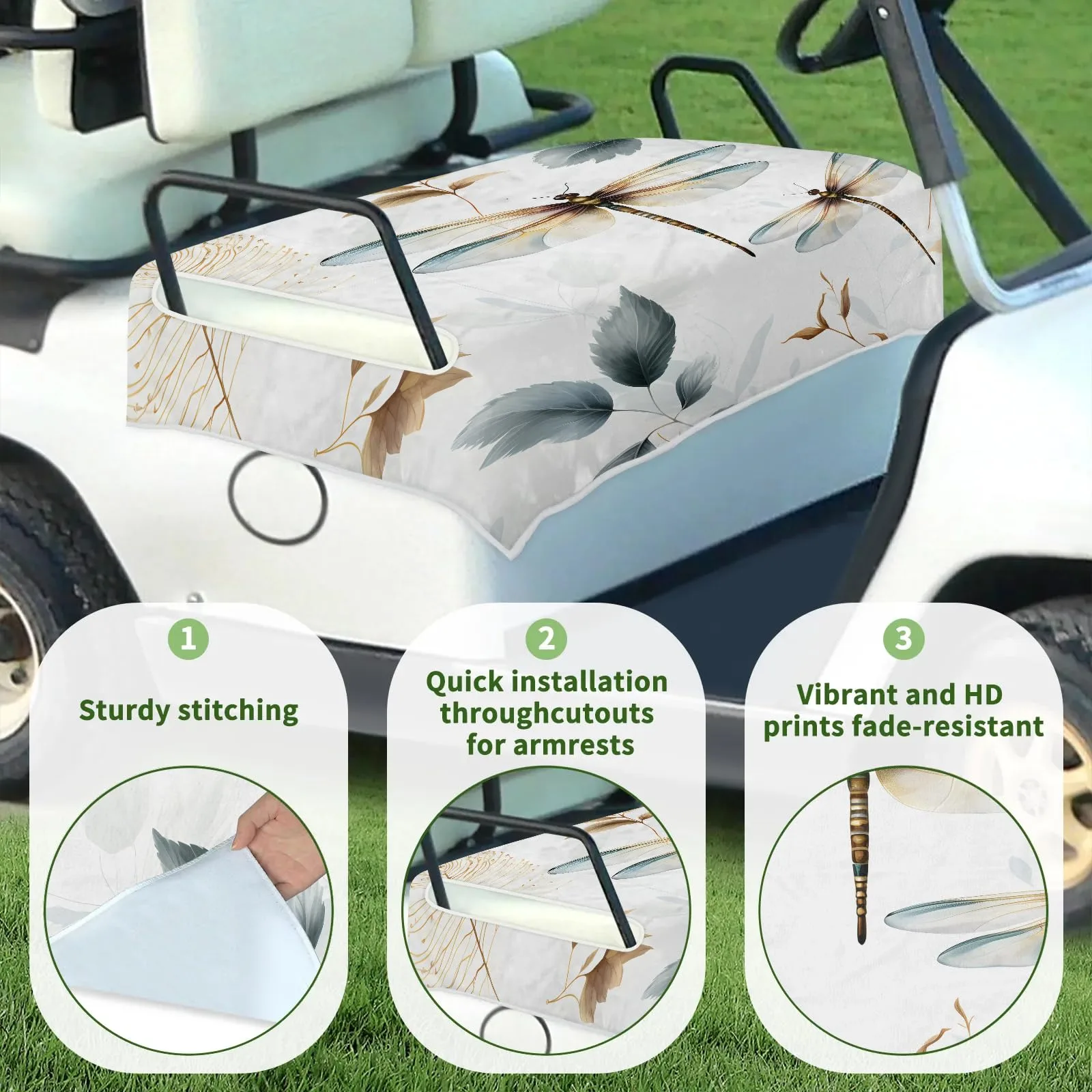 Tiveruda Golf Cart Seat Cover for Double Seats, 51 x 31 in image 3