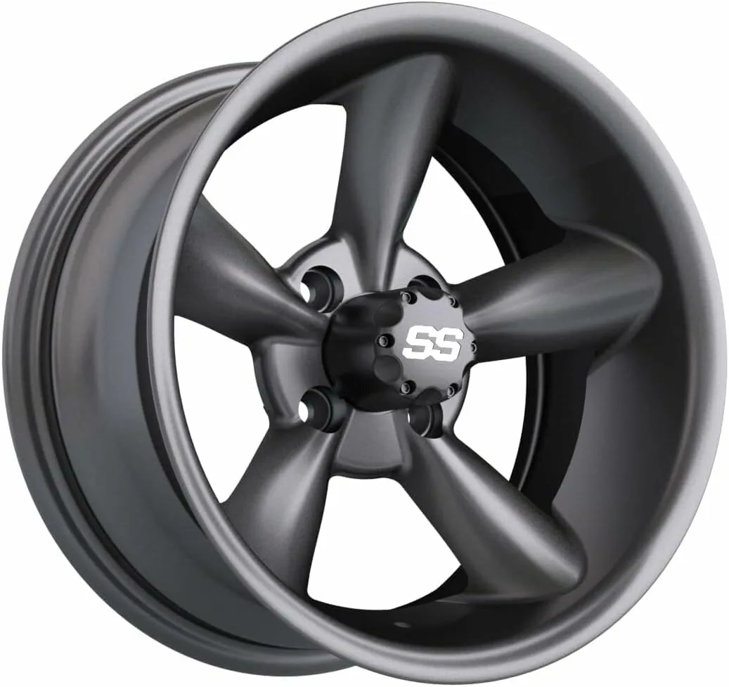 GTW Godfather 14x7 Matte Gray Golf Cart Wheel Set image 4