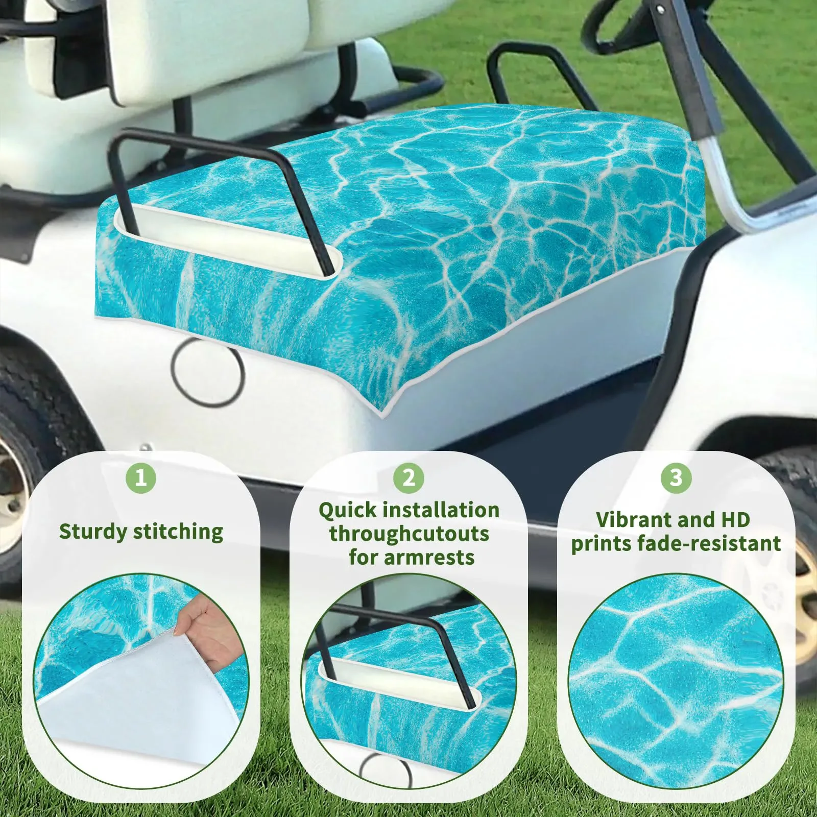Tiveruda Golf Cart Seat Cover for Double Seats image 3