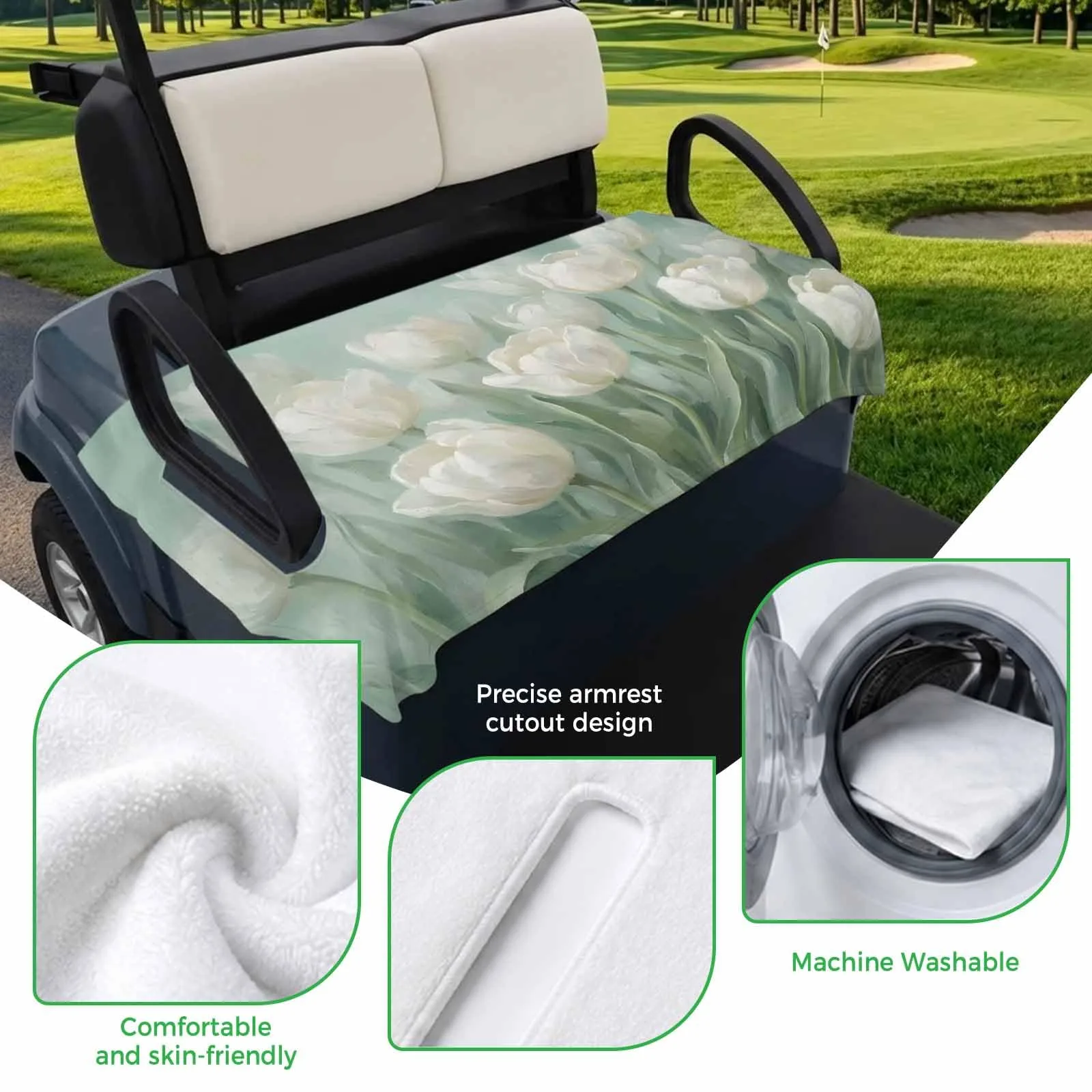 Trosturdspn Tulip Bouquet Golf Cart Seat Cover 51 x 31 image 3