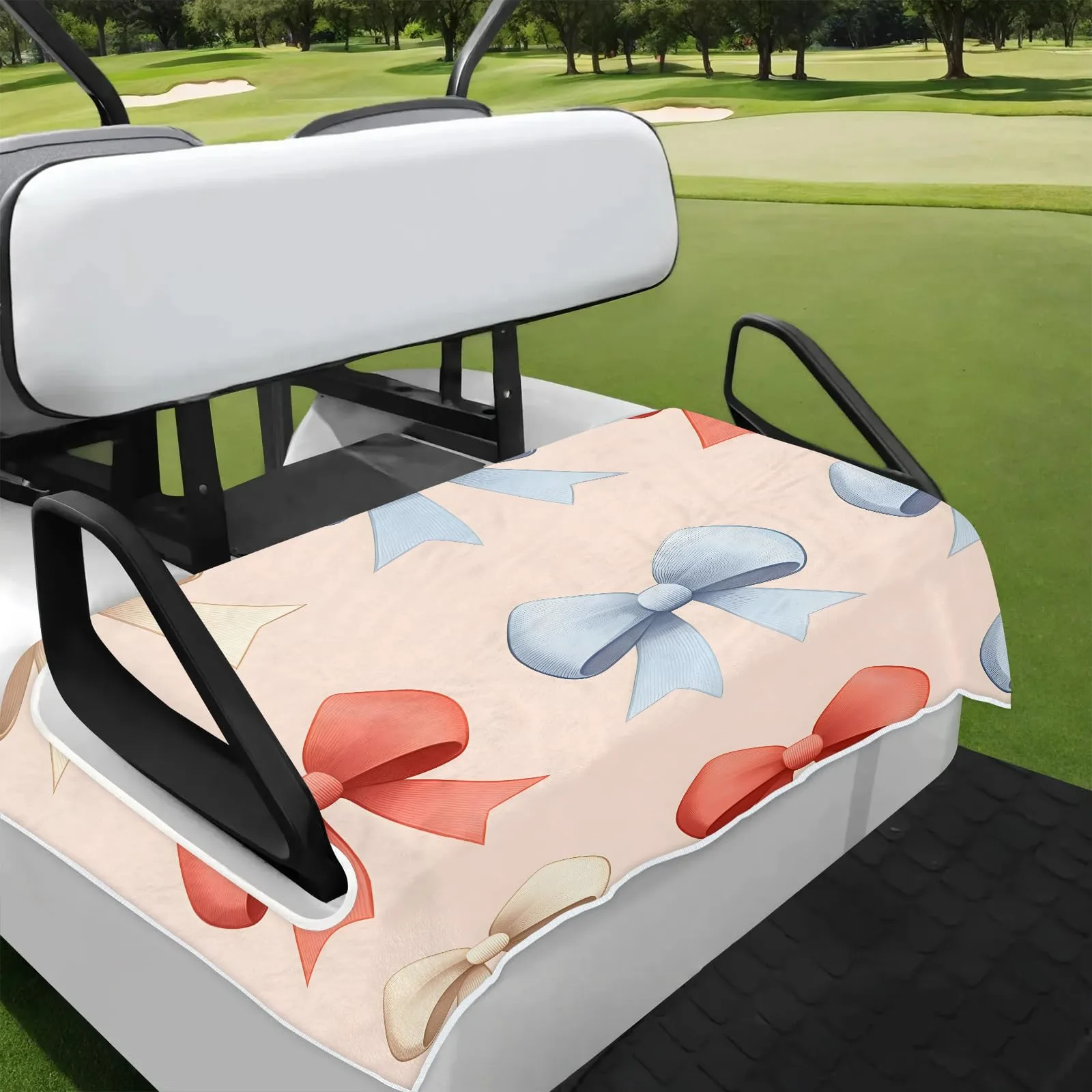 Tiveruda Cartoon Bow Knot 51" x 31" Universal Golf Cart Seat Cover