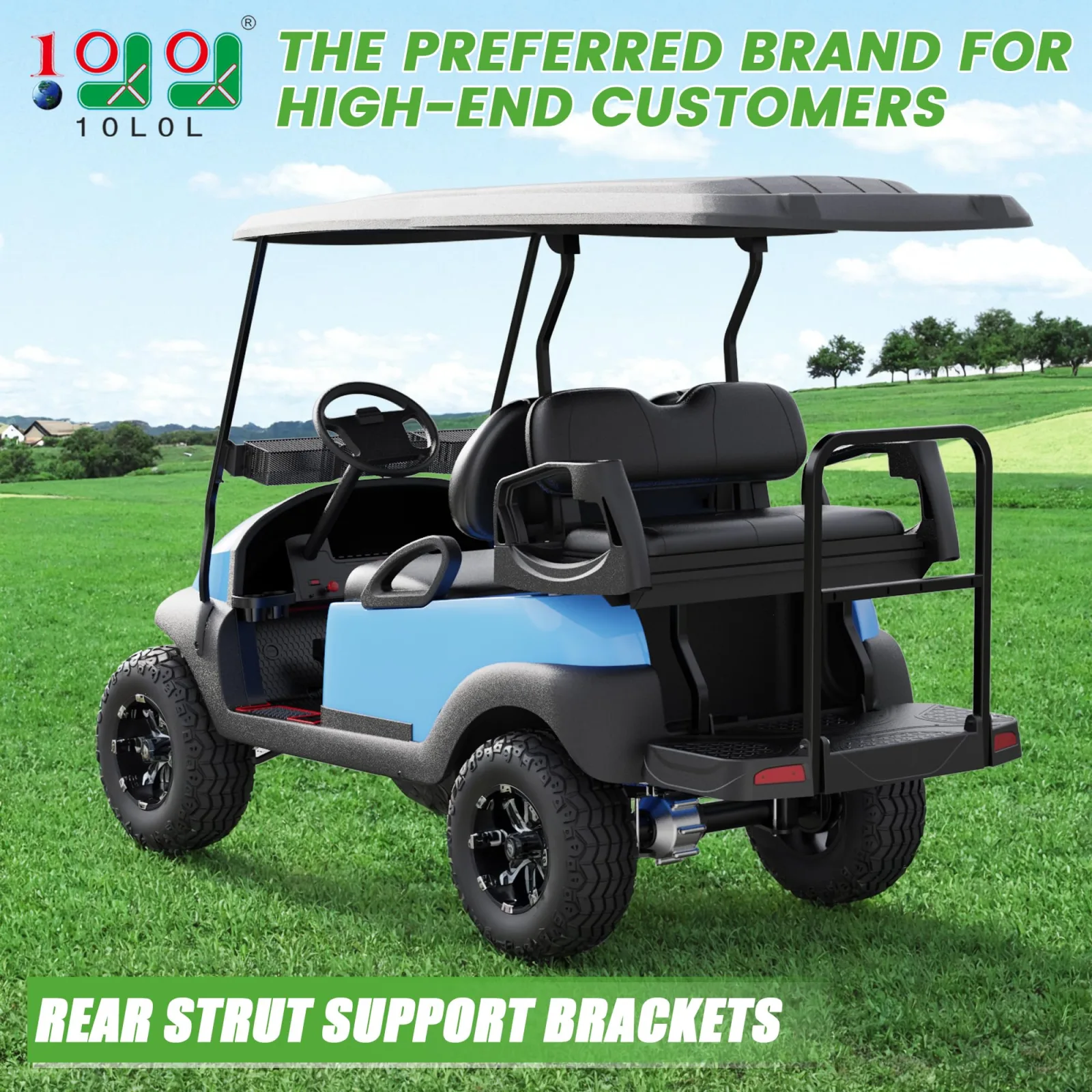 10L0L Rear Strut Brackets for Club Car Precedent 88-Inch Roof image 2