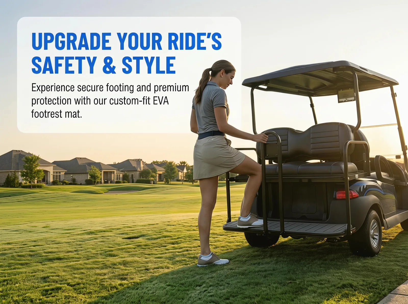 TakeLook EVA Faux Teak Golf Cart Floor Mat image 2