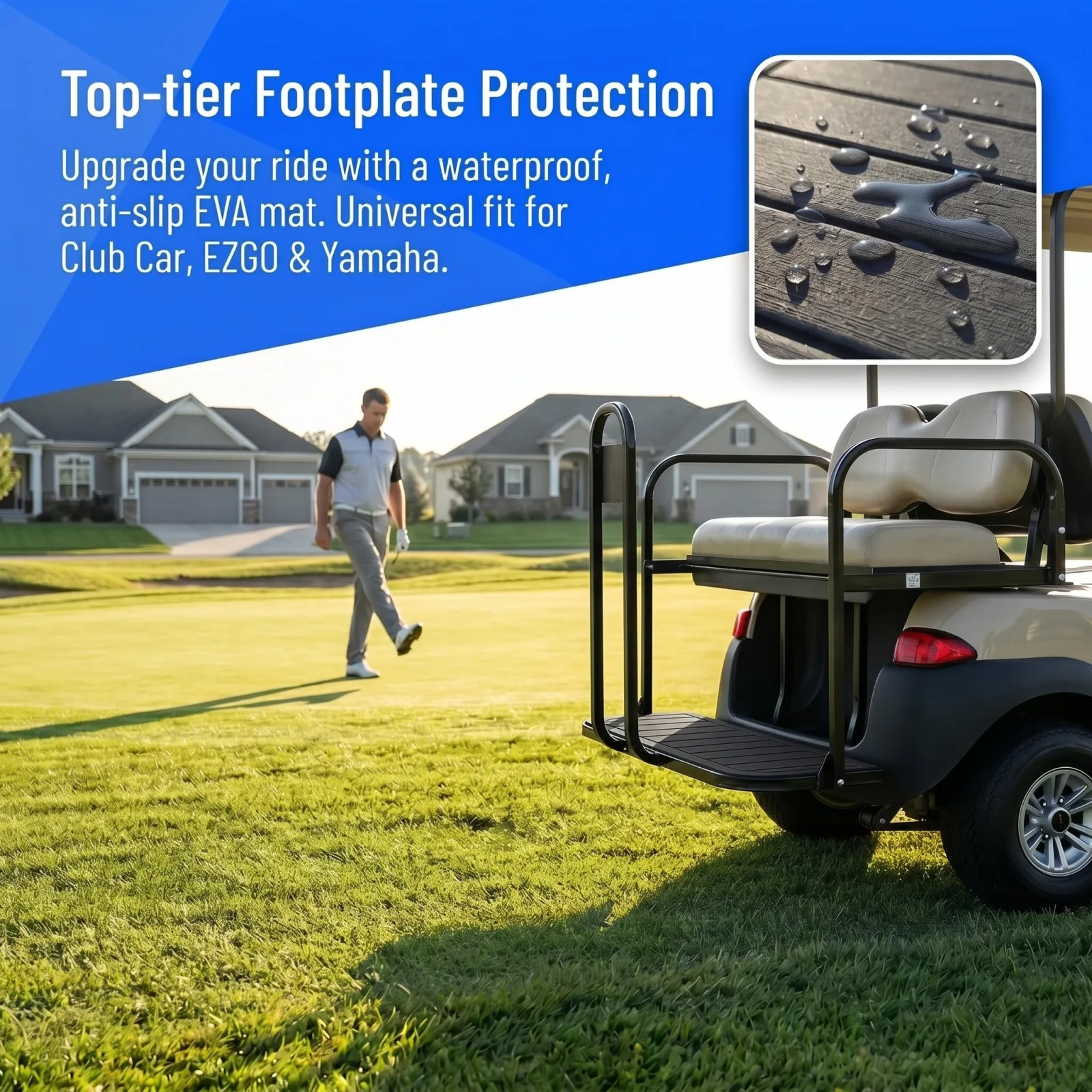 TakeLook EVA Faux Teak Golf Cart Floor Mat image 3