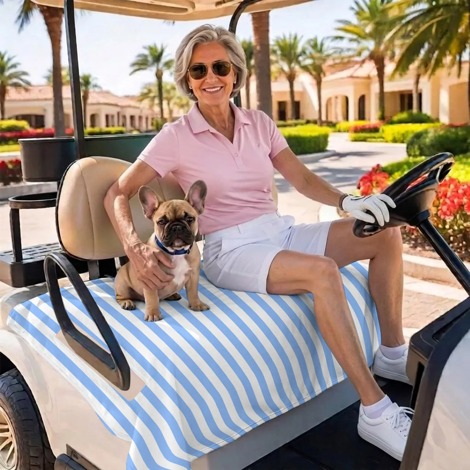 Generic Light Blue Golf Cart Seat Cover 51 x 31 In. image 3