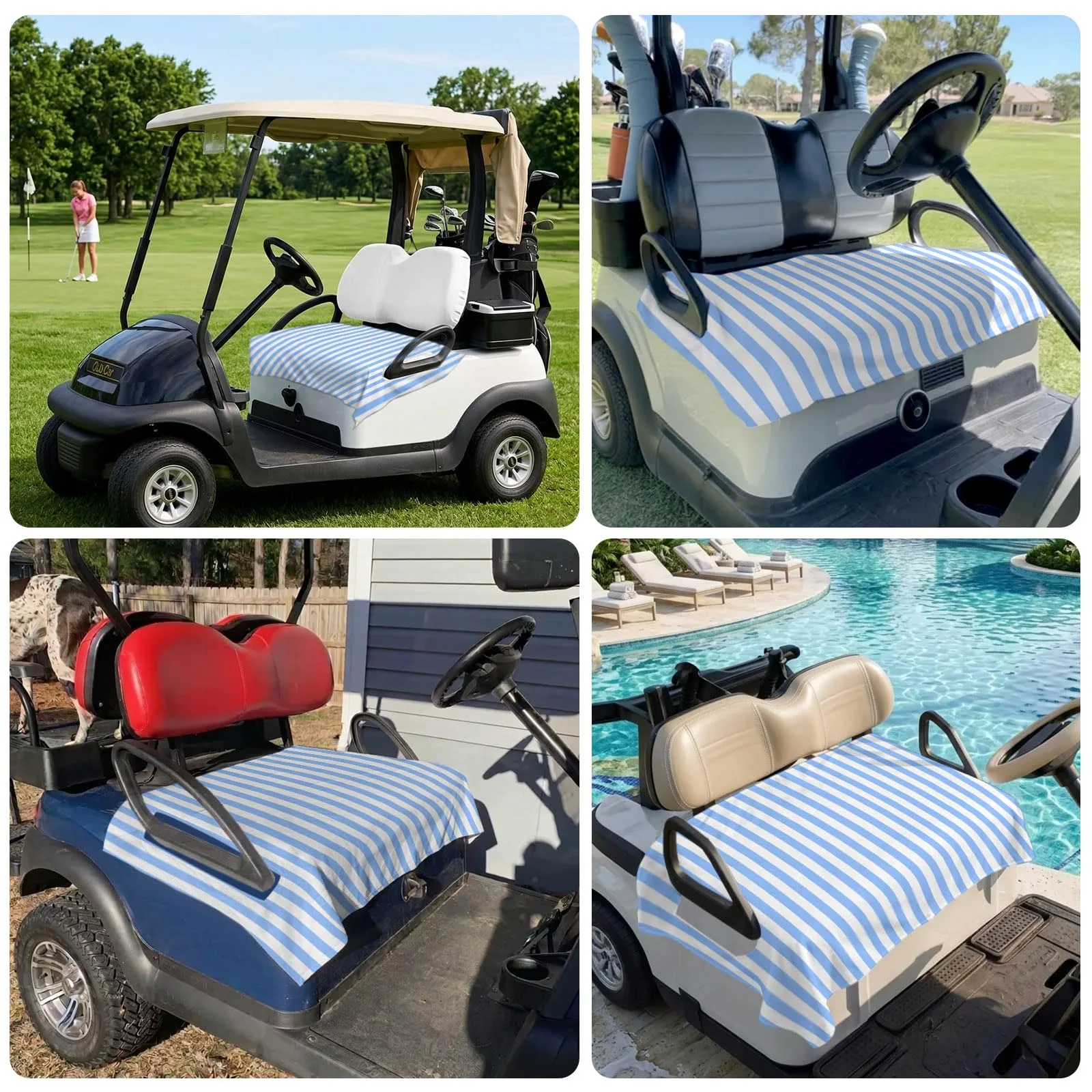 Generic Light Blue Golf Cart Seat Cover 51 x 31 In. image 4