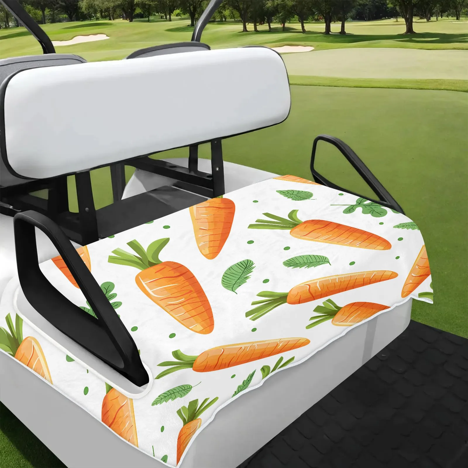Tiveruda Carrot Golf Cart Seat Cover for Double Seats